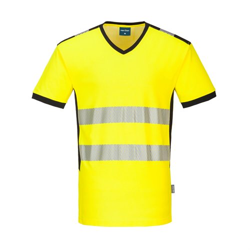 Portwest PW3 Hi-Vis V-Neck T-Shirt - Yellow/Black