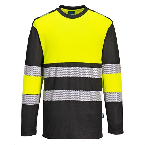 Portwest PW3 Hi-Vis Cotton Comfort Class 1 T-Shirt L/S - Yellow/Black
