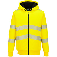 Portwest PW321 Hi-Vis Zipped Winter Hoodie - Yellow