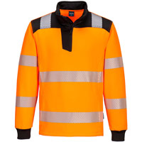 Portwest PW3 Hi-Vis 1/4 Zip Sweatshirt - Orange/Black