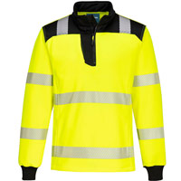 Portwest PW3 Hi-Vis 1/4 Zip Sweatshirt - Yellow/Black