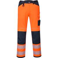 Portwest PW3 Hi-Vis Work Trouser - Orange/Navy