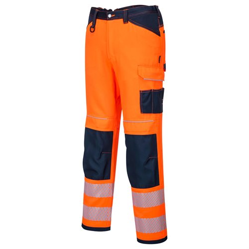 Portwest PW3 Hi-Vis Work Trouser - Orange/Navy