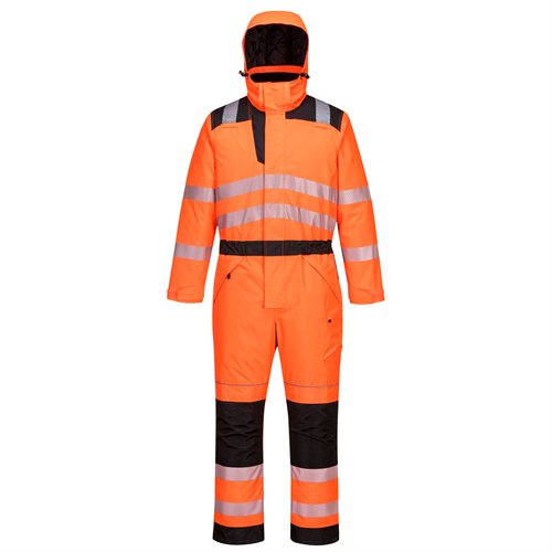 Portwest PW3 Hi-Vis Winter Coverall - Orange/Black