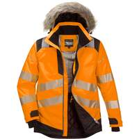 Portwest PW3 Hi-Vis Winter Parka Jacket - Orange/Black
