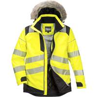 Portwest PW3 Hi-Vis Winter Parka Jacket - Yellow/Black