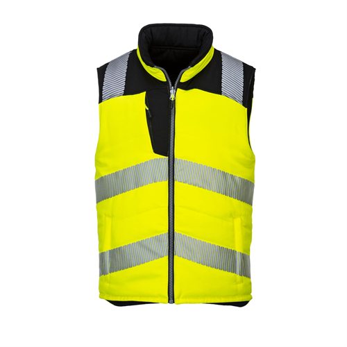 Portwest PW3 Hi-Vis Reversible Bodywarmer - Yellow/Black