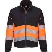 Portwest PW3 Hi-Vis Class 1 Softshell Jacket (3L) - Black/Orange
