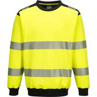 Portwest PW3 Hi-Vis Crew Neck Sweatshirt - Yellow/Black