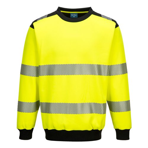 Portwest PW3 Hi-Vis Crew Neck Sweatshirt - Yellow/Black