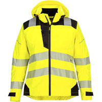 Portwest PW3 Hi-Vis Women's Rain Jacket - Yellow/Black