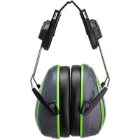Portwest HV Extreme Ear Defenders Low Clip-On  - Grey/Green