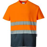 Portwest Two Tone Cotton Comfort T-Shirt - Orange/Navy
