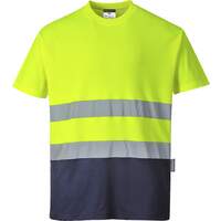 Portwest Two Tone Cotton Comfort T-Shirt - Yellow/Navy
