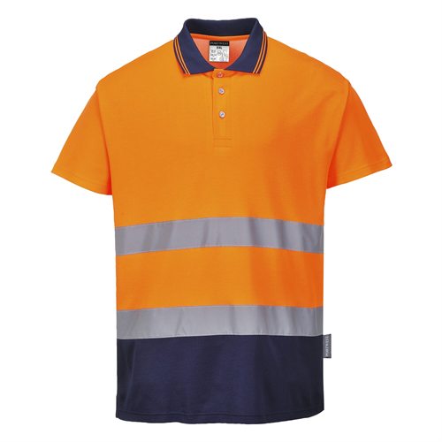Portwest Two Tone Cotton Comfort Polo - Orange/Navy