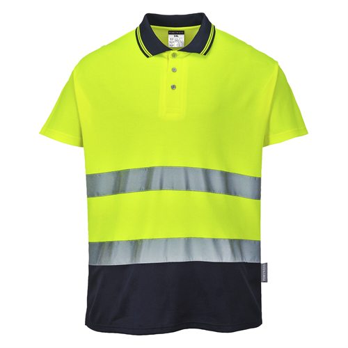 Portwest Two Tone Cotton Comfort Polo - Yellow/Navy