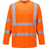 Portwest Hi-Vis Long Sleeved T-Shirt - Orange