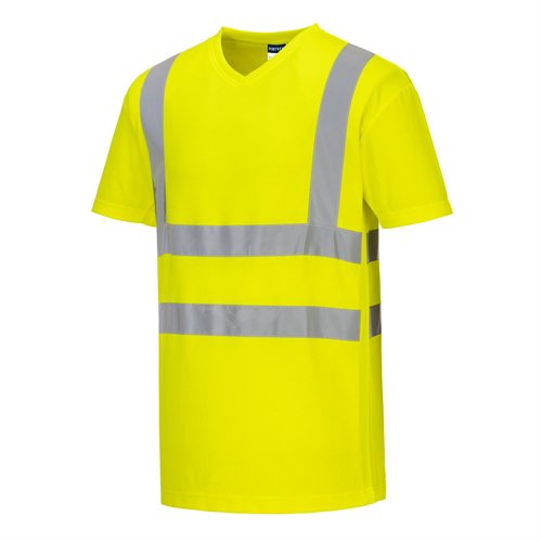 Portwest V-Neck Mesh Inserts T-Shirt - Yellow