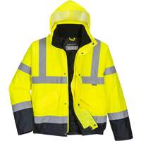 Portwest Hi-Vis Two Tone Bomber Jacket - Yellow/Navy