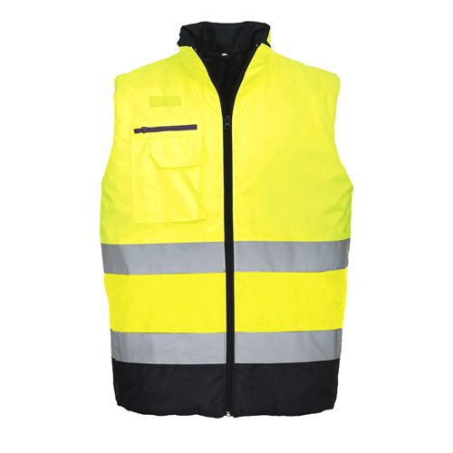 Portwest Hi-Vis Two Tone Bodywarmer - Yellow/Navy