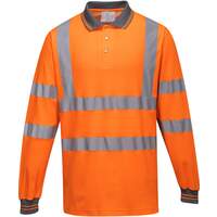 Portwest Long Sleeved Cotton Comfort Polo - Orange