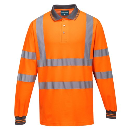 Portwest Long Sleeved Cotton Comfort Polo - Orange