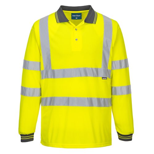 Portwest Hi-Vis Long Sleeved Polo - Yellow