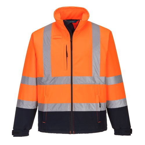 Portwest Hi-Vis Contrast Softshell (3L) - Orange/Navy
