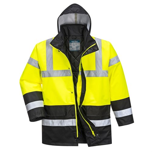 Portwest Hi-Vis Contrast Traffic Jacket - Yellow/Black
