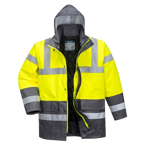 Portwest Hi-Vis Contrast Traffic Jacket - Yellow/Grey