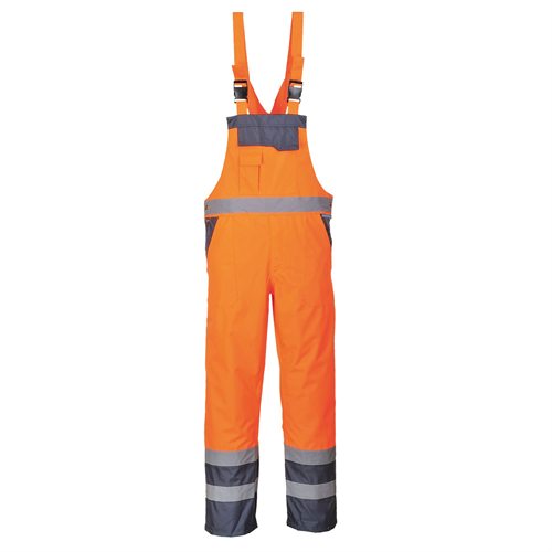 Portwest Contrast Bib & Brace - Unlined - Orange/Navy