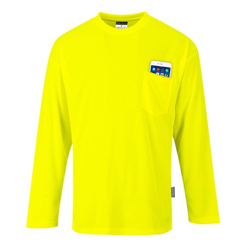 Portwest Day-Vis Pocket Long Sleeve T-Shirt - Yellow