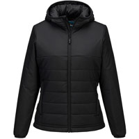 Portwest Professional Women's Hooded Insulated Baffle Jacket - Black