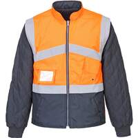 Portwest Hi-Vis 2-Tone Jacket - Reversible - Orange/Navy