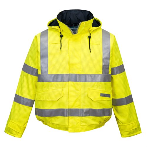Portwest Bizflame Rain Hi-Vis Antistatic FR Bomber Jacket - Yellow