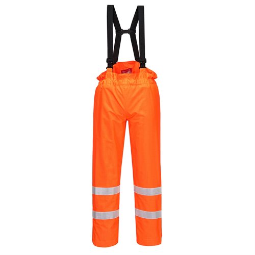 Portwest Bizflame Rain Unlined  Hi-Vis Antistatic FR Trouser - Orange