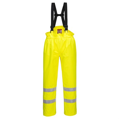 Portwest Bizflame Rain Unlined  Hi-Vis Antistatic FR Trouser - Yellow