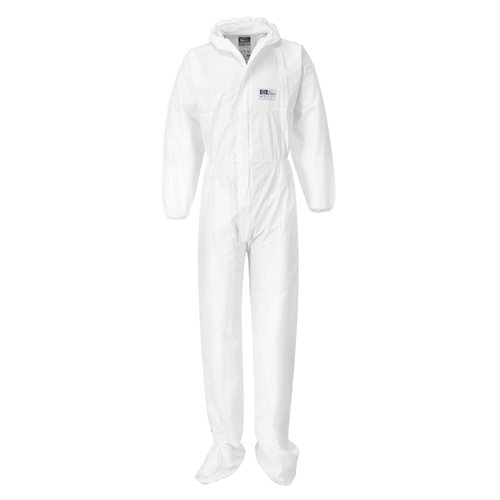 Portwest BizTex Microporous Coverall with Boot Covers Type 5/6 - White