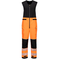 Portwest PW3 Hi-Vis Rain Salopettes (3L) - Orange/Black