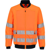 Portwest Hi-Vis Mesh Panel Work Jacket  - Orange/Navy