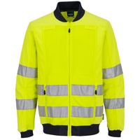 Portwest Hi-Vis Mesh Panel Work Jacket  - Yellow/Navy