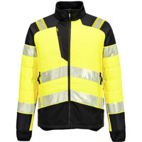 Portwest PW3 Hi-Vis Hybrid Baffle Jacket - Yellow/Black
