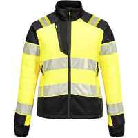 Portwest PW3 Hi-Vis Women's Hybrid Baffle Jacket - Yellow/Black