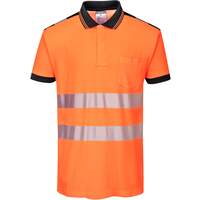 Portwest PW3 Hi-Vis Polo Shirt S/S - Orange/Black