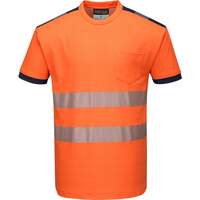 Portwest PW3 Hi-Vis T-Shirt S/S - Orange/Navy