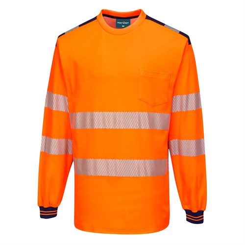 Portwest PW3 Hi-Vis T-Shirt L/S - Orange/Navy
