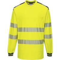 Portwest PW3 Hi-Vis T-Shirt L/S - Yellow/Navy