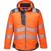 Portwest PW3 Hi-Vis Winter Jacket  - Orange/Grey