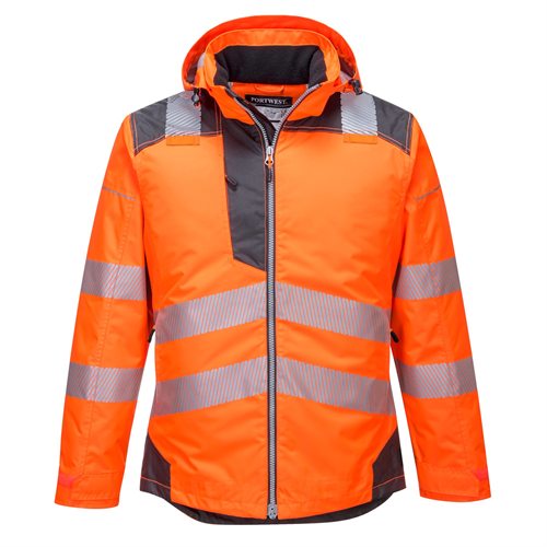 Portwest PW3 Hi-Vis Winter Jacket  - Orange/Grey