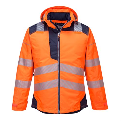 Portwest PW3 Hi-Vis Winter Jacket  - Orange/Navy